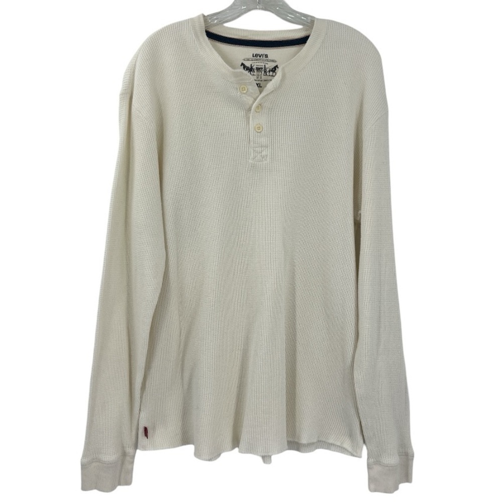 Levi’s LONG SLEEVE THERMAL HENLEY Off White SZ XL